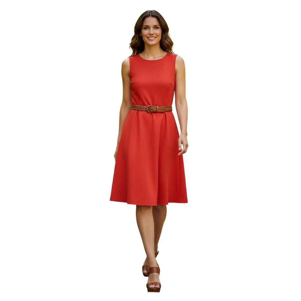 J.CREW Red Linen Blnd Sleeveless Shift Dress Fits S NWOT Minimalist Classic $148